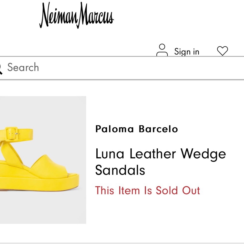 Paloma Barcelo Yellow Leather Wedge Sandals - Picture 2 of 7